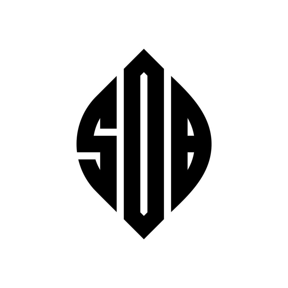 SOB circle letter logo design with circle and ellipse shape. SOB ellipse letters with typographic style. The three initials form a circle logo. SOB Circle Emblem Abstract Monogram Letter Mark Vector. vector