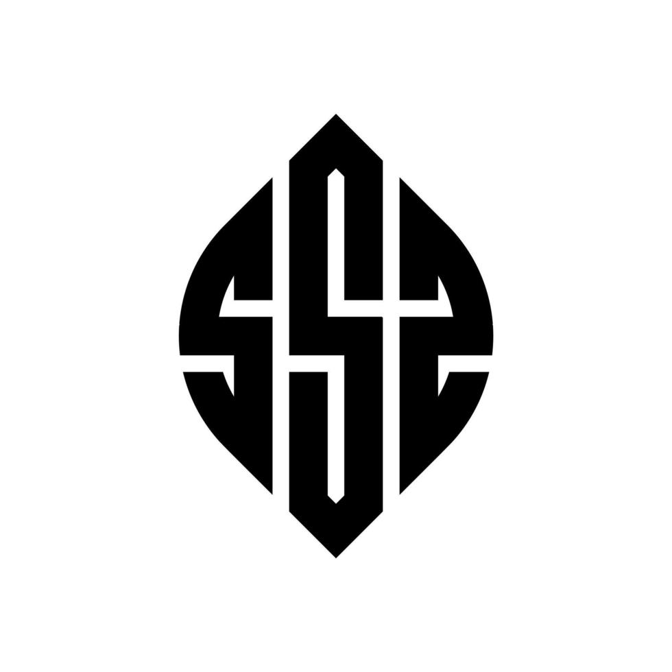 SSZ circle letter logo design with circle and ellipse shape. SSZ ellipse letters with typographic style. The three initials form a circle logo. SSZ Circle Emblem Abstract Monogram Letter Mark Vector. vector