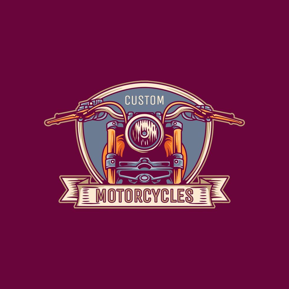 ilustración de logotipo de club de motocicletas personalizadas vector