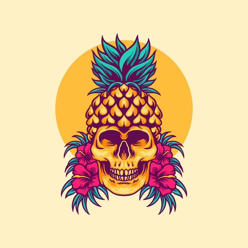Pineapple Skull Illustration vector