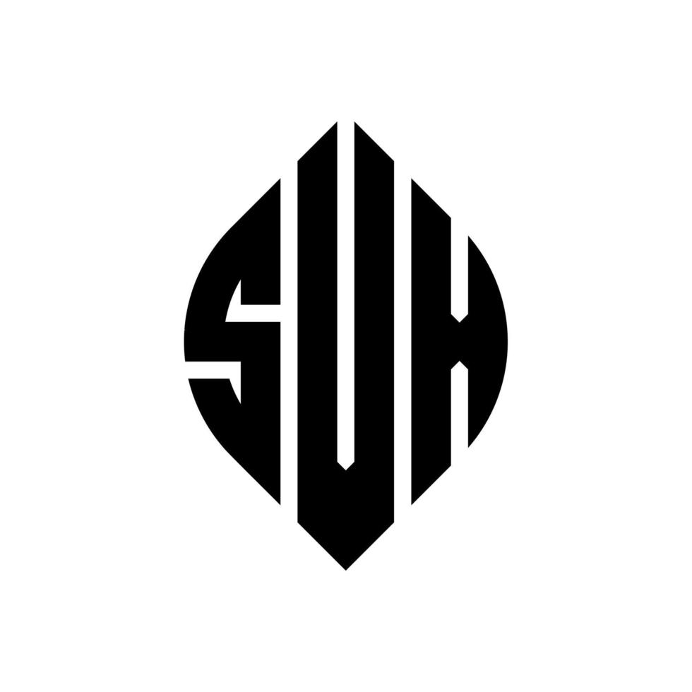 Diseño de logotipo de letra de círculo svx con forma de círculo y elipse. letras elipses svx con estilo tipográfico. las tres iniciales forman un logo circular. vector de marca de letra de monograma abstracto del emblema del círculo svx.