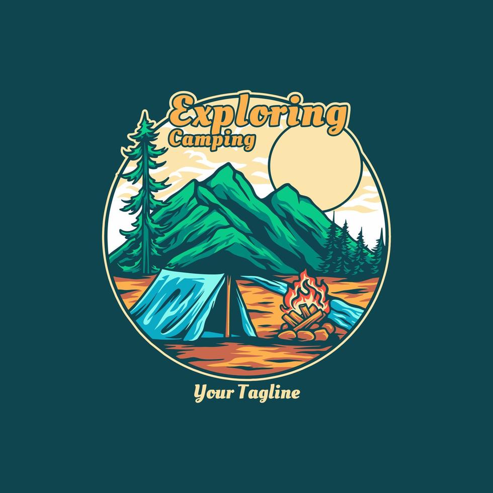 Exploring Camping Illustration vector