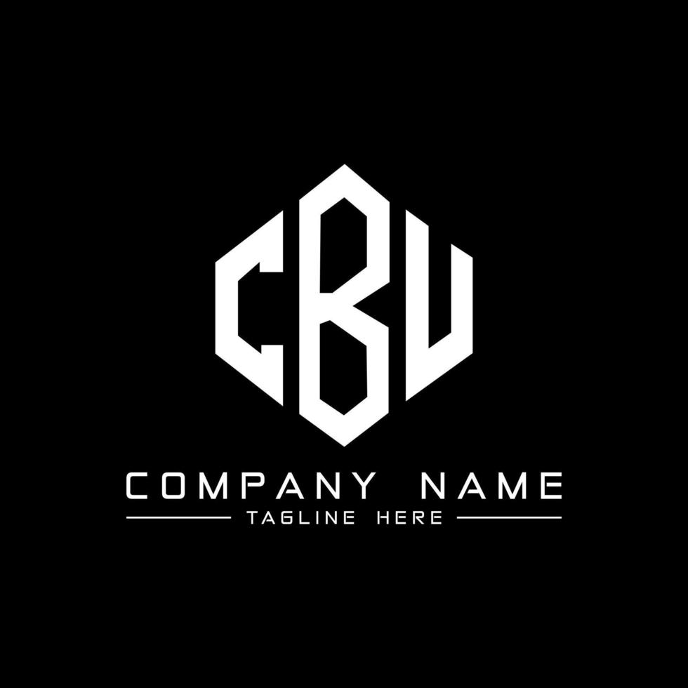 CBU letter logo design with polygon shape. CBU polygon and cube shape logo design. CBU hexagon vector logo template white and black colors. CBU monogram, business and real estate logo.
