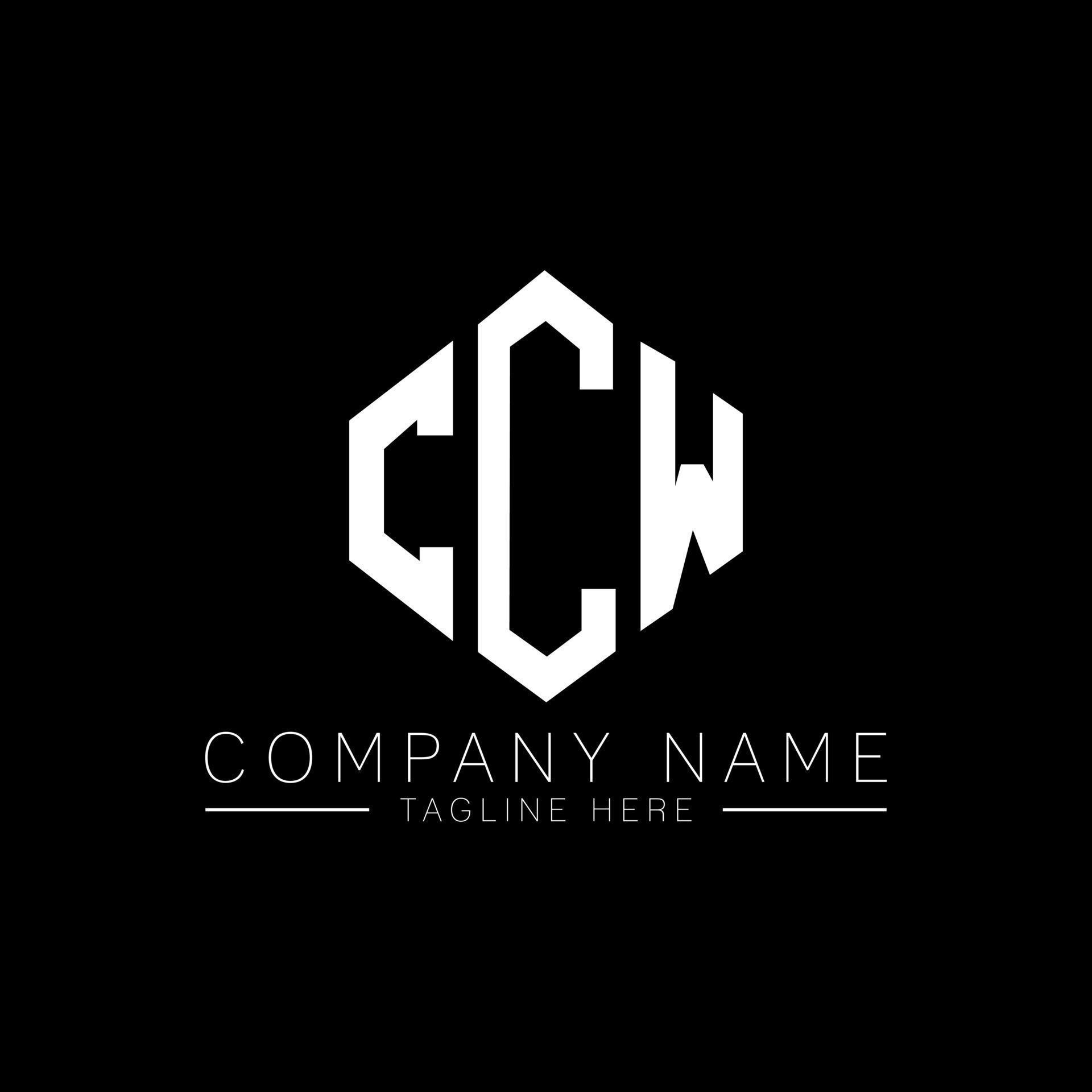 CCW letter logo design with polygon shape. CCW polygon and cube shape