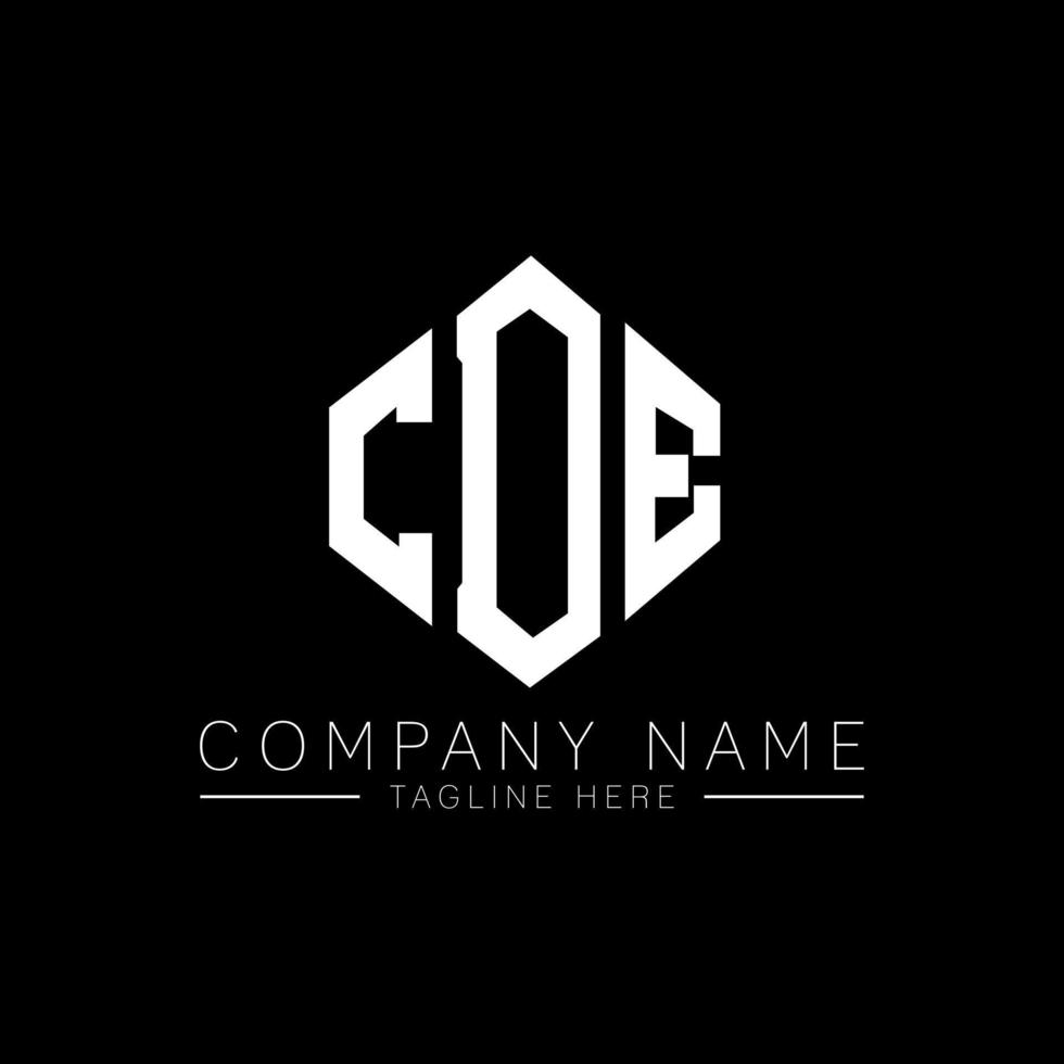 CDE letter logo design with polygon shape. CDE polygon and cube shape logo design. CDE hexagon vector logo template white and black colors. CDE monogram, business and real estate logo.