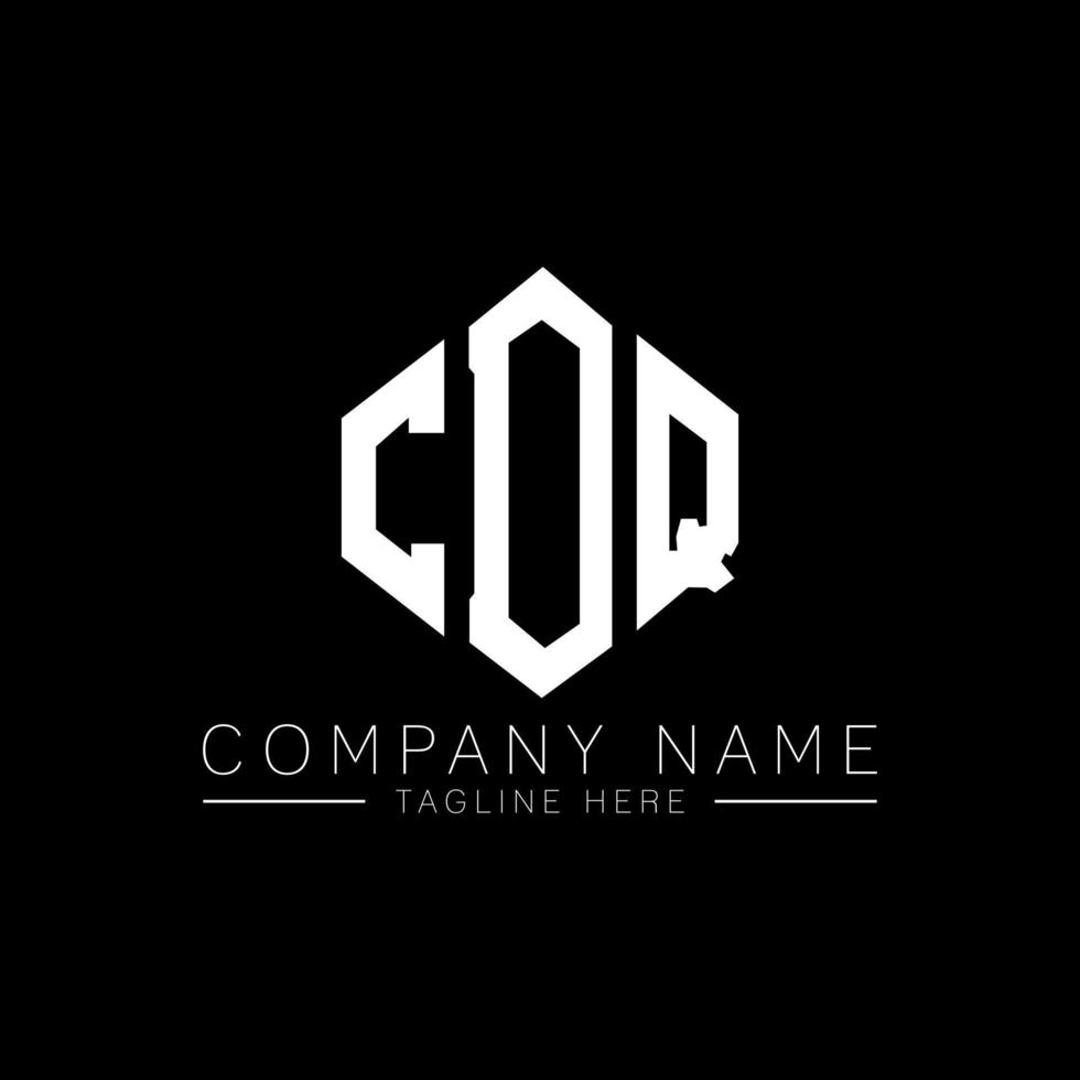 CDQ letter logo design with polygon shape. CDQ polygon and cube shape logo design. CDQ hexagon vector logo template white and black colors. CDQ monogram, business and real estate logo.