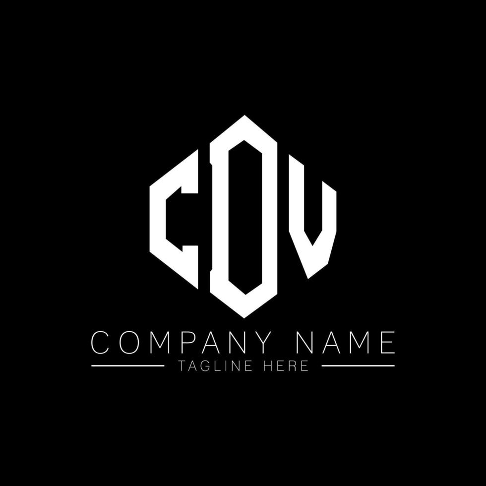 CDV letter logo design with polygon shape. CDV polygon and cube shape logo design. CDV hexagon vector logo template white and black colors. CDV monogram, business and real estate logo.