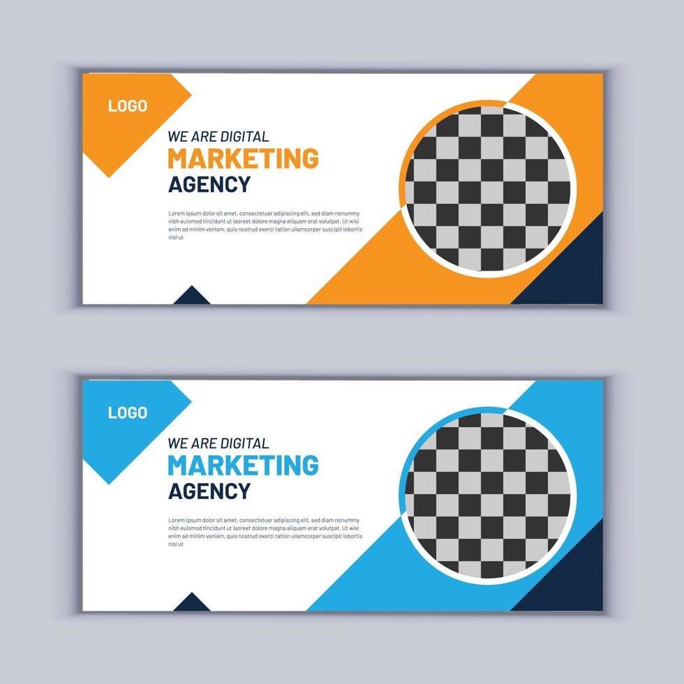 Digital Marketing Agency Business Banner Design Vector Template. Modern Layout Template