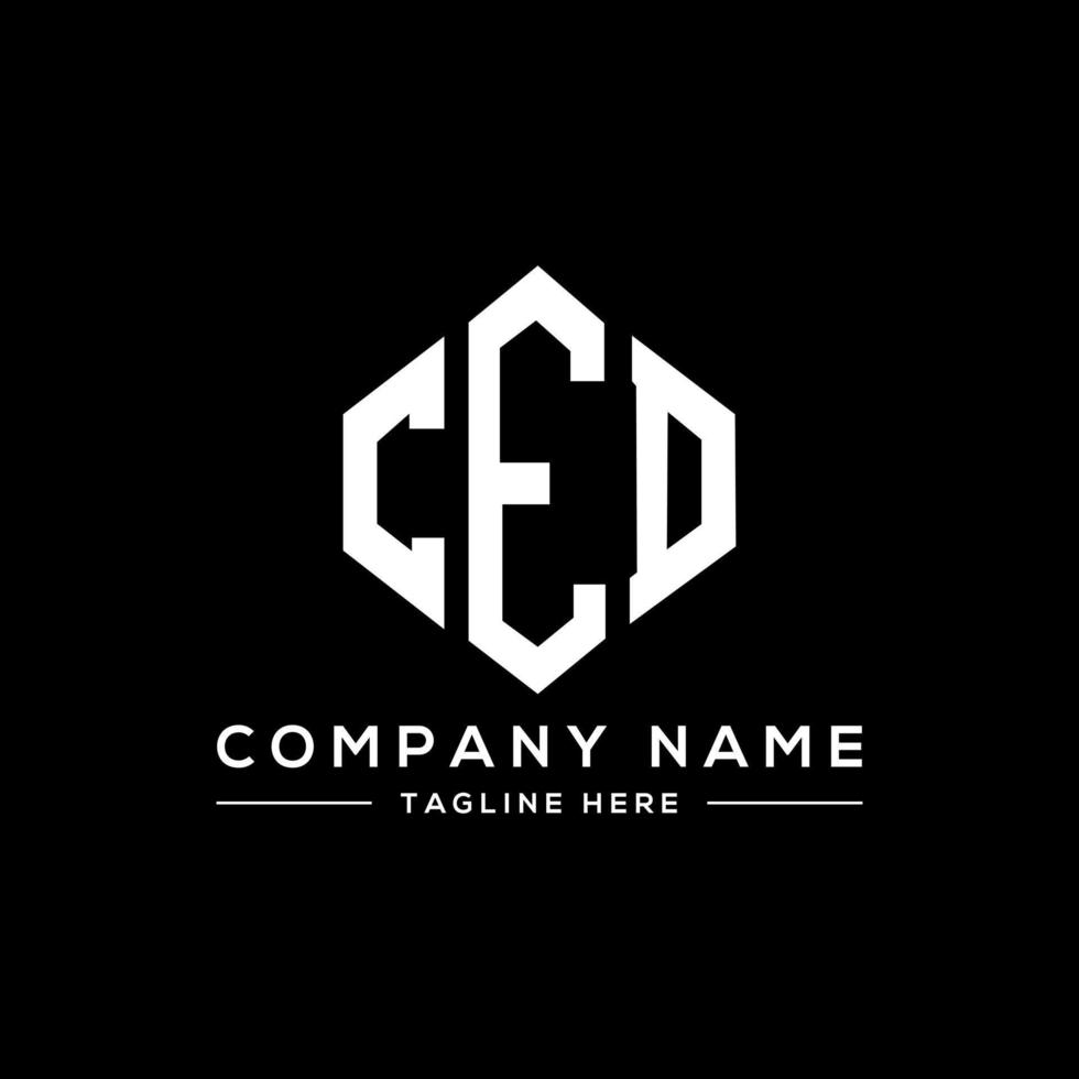 CED letter logo design with polygon shape. CED polygon and cube shape logo design. CED hexagon vector logo template white and black colors. CED monogram, business and real estate logo.