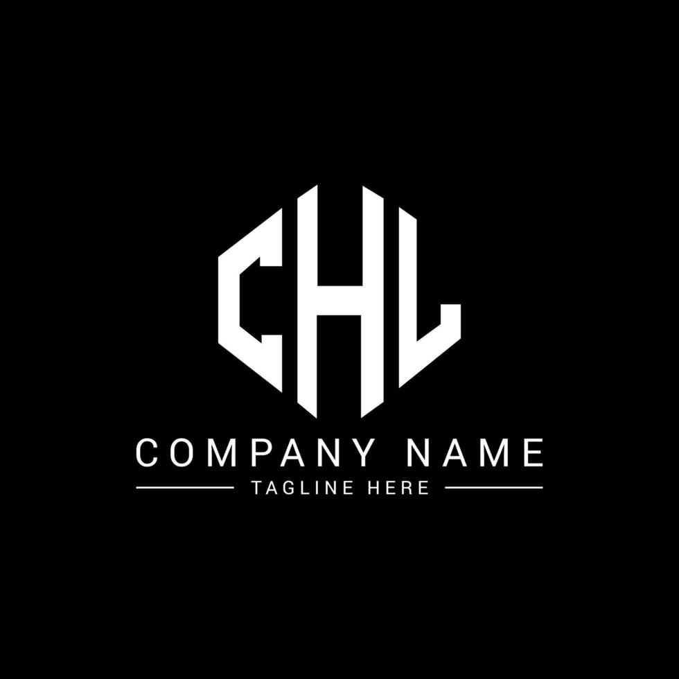 CHL letter logo design with polygon shape. CHL polygon and cube shape logo design. CHL hexagon vector logo template white and black colors. CHL monogram, business and real estate logo.