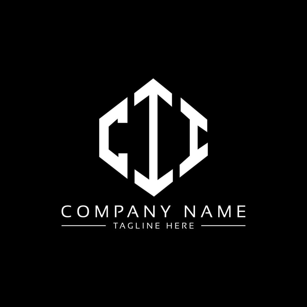 CII letter logo design with polygon shape. CII polygon and cube shape logo design. CII hexagon vector logo template white and black colors. CII monogram, business and real estate logo.
