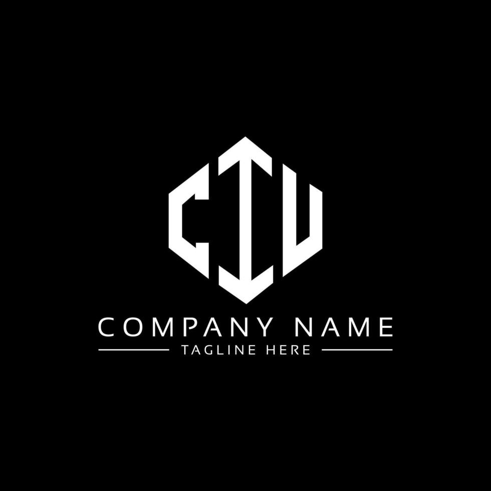 CIU letter logo design with polygon shape. CIU polygon and cube shape logo design. CIU hexagon vector logo template white and black colors. CIU monogram, business and real estate logo.