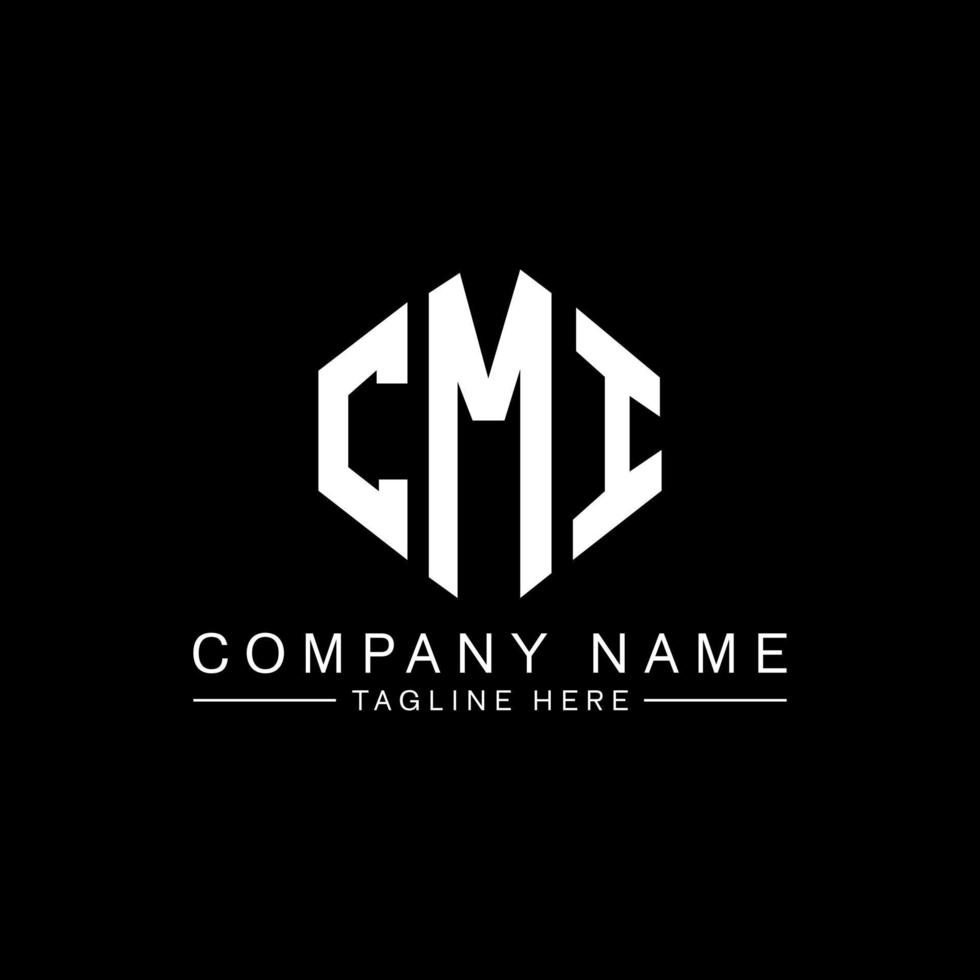 CMI letter logo design with polygon shape. CMI polygon and cube shape logo design. CMI hexagon vector logo template white and black colors. CMI monogram, business and real estate logo.
