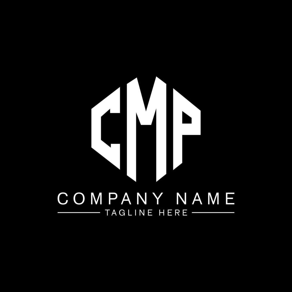 CMP letter logo design with polygon shape. CMP polygon and cube shape logo design. CMP hexagon vector logo template white and black colors. CMP monogram, business and real estate logo.