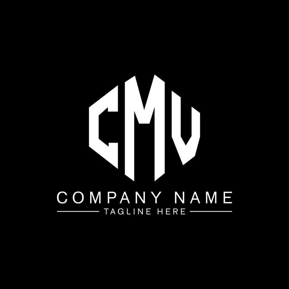 CMV letter logo design with polygon shape. CMV polygon and cube shape logo design. CMV hexagon vector logo template white and black colors. CMV monogram, business and real estate logo.