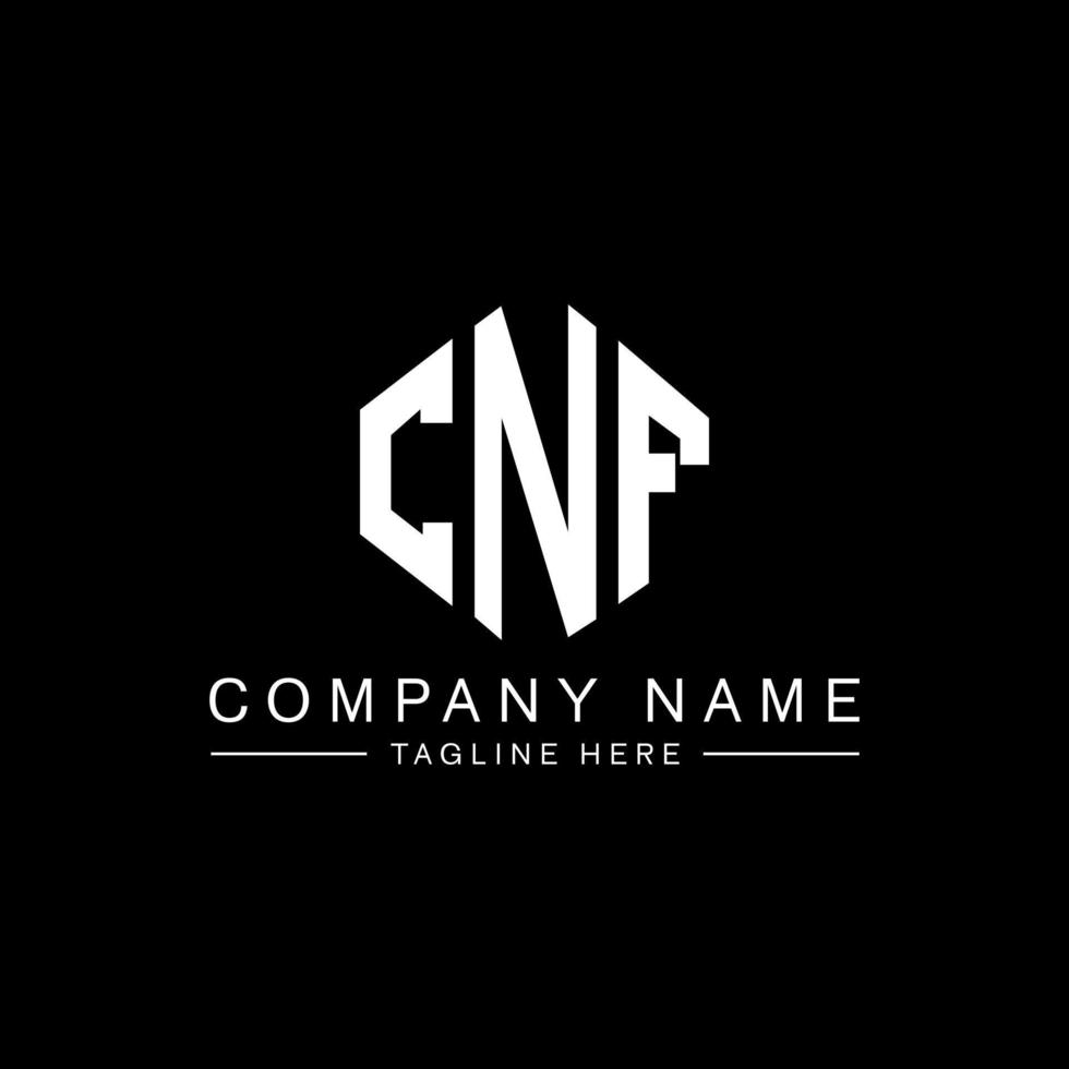 CNF letter logo design with polygon shape. CNF polygon and cube shape logo design. CNF hexagon vector logo template white and black colors. CNF monogram, business and real estate logo.
