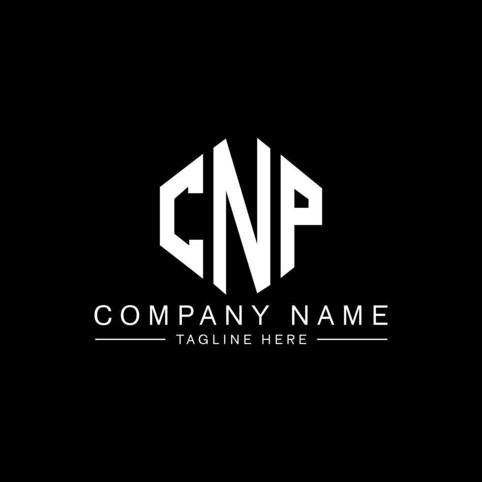 CNP letter logo design with polygon shape. CNP polygon and cube shape logo design. CNP hexagon vector logo template white and black colors. CNP monogram, business and real estate logo.