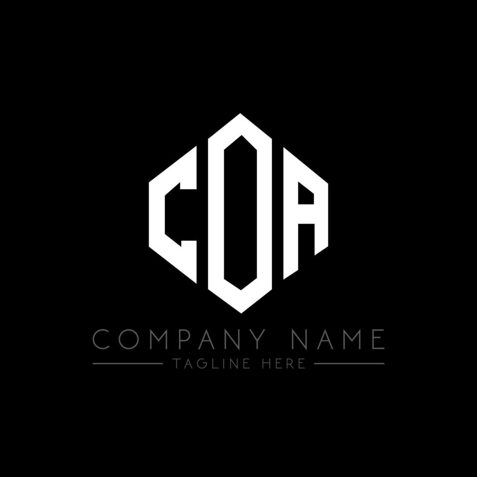 COA letter logo design with polygon shape. COA polygon and cube shape logo design. COA hexagon vector logo template white and black colors. COA monogram, business and real estate logo.