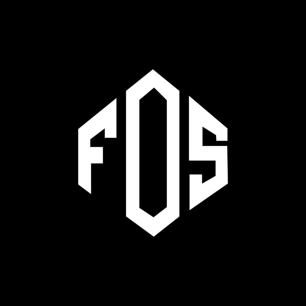 FOS letter logo design with polygon shape. FOS polygon and cube shape logo design. FOS hexagon vector logo template white and black colors. FOS monogram, business and real estate logo.