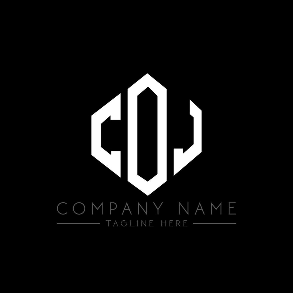 COJ letter logo design with polygon shape. COJ polygon and cube shape logo design. COJ hexagon vector logo template white and black colors. COJ monogram, business and real estate logo.