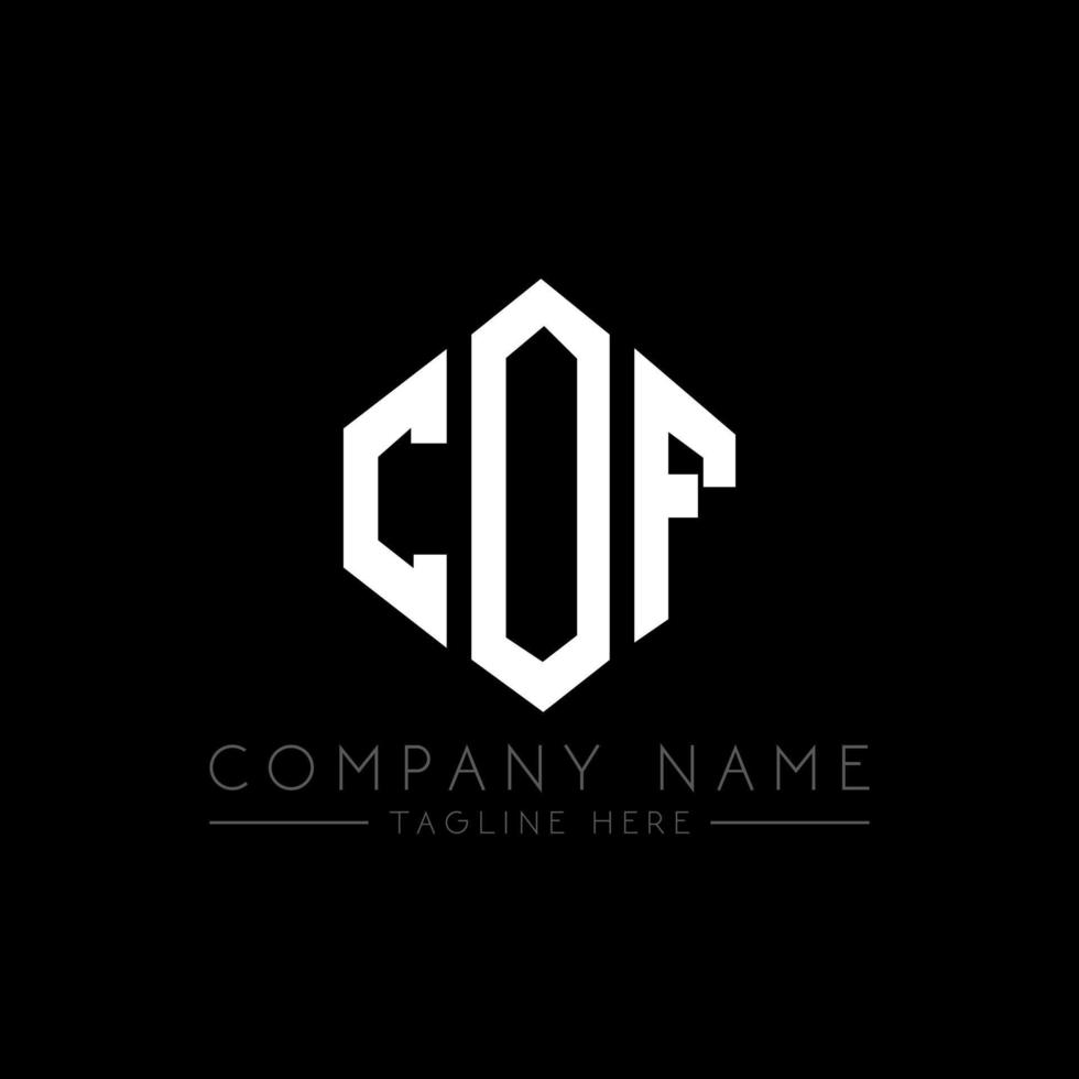 COF letter logo design with polygon shape. COF polygon and cube shape logo design. COF hexagon vector logo template white and black colors. COF monogram, business and real estate logo.