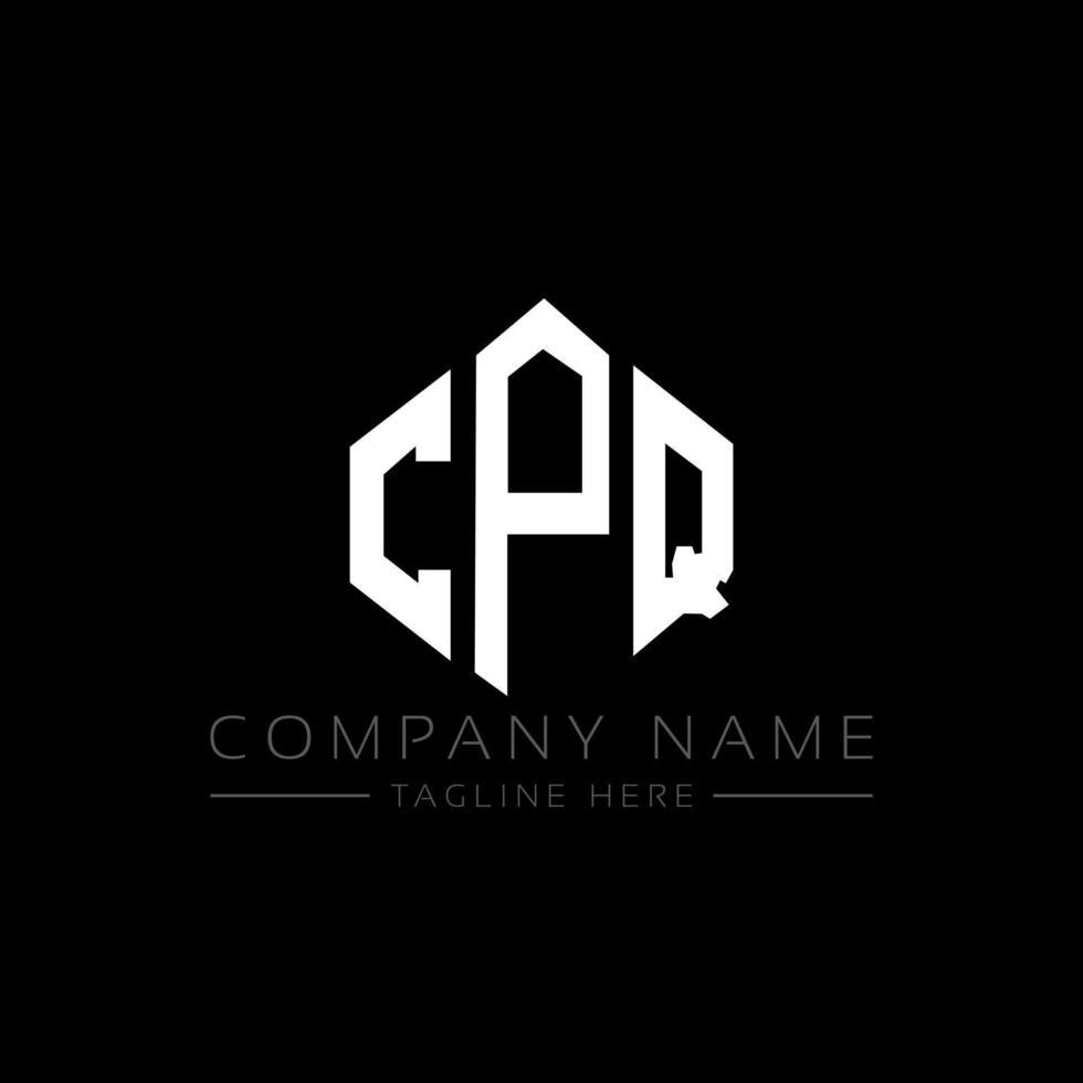 CPQ letter logo design with polygon shape. CPQ polygon and cube shape logo design. CPQ hexagon vector logo template white and black colors. CPQ monogram, business and real estate logo.