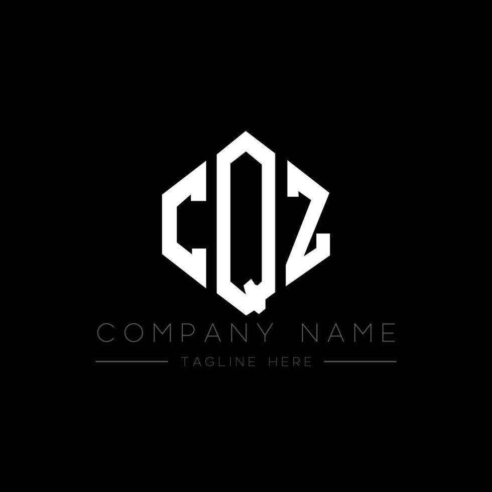 CQZ letter logo design with polygon shape. CQZ polygon and cube shape logo design. CQZ hexagon vector logo template white and black colors. CQZ monogram, business and real estate logo.