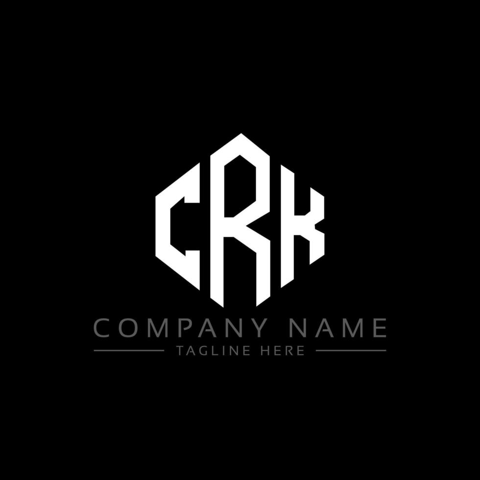 diseño de logotipo de letra crk con forma de polígono. crk polígono y diseño de logotipo en forma de cubo. crk hexágono vector logo plantilla colores blanco y negro. monograma crk, logotipo comercial e inmobiliario.