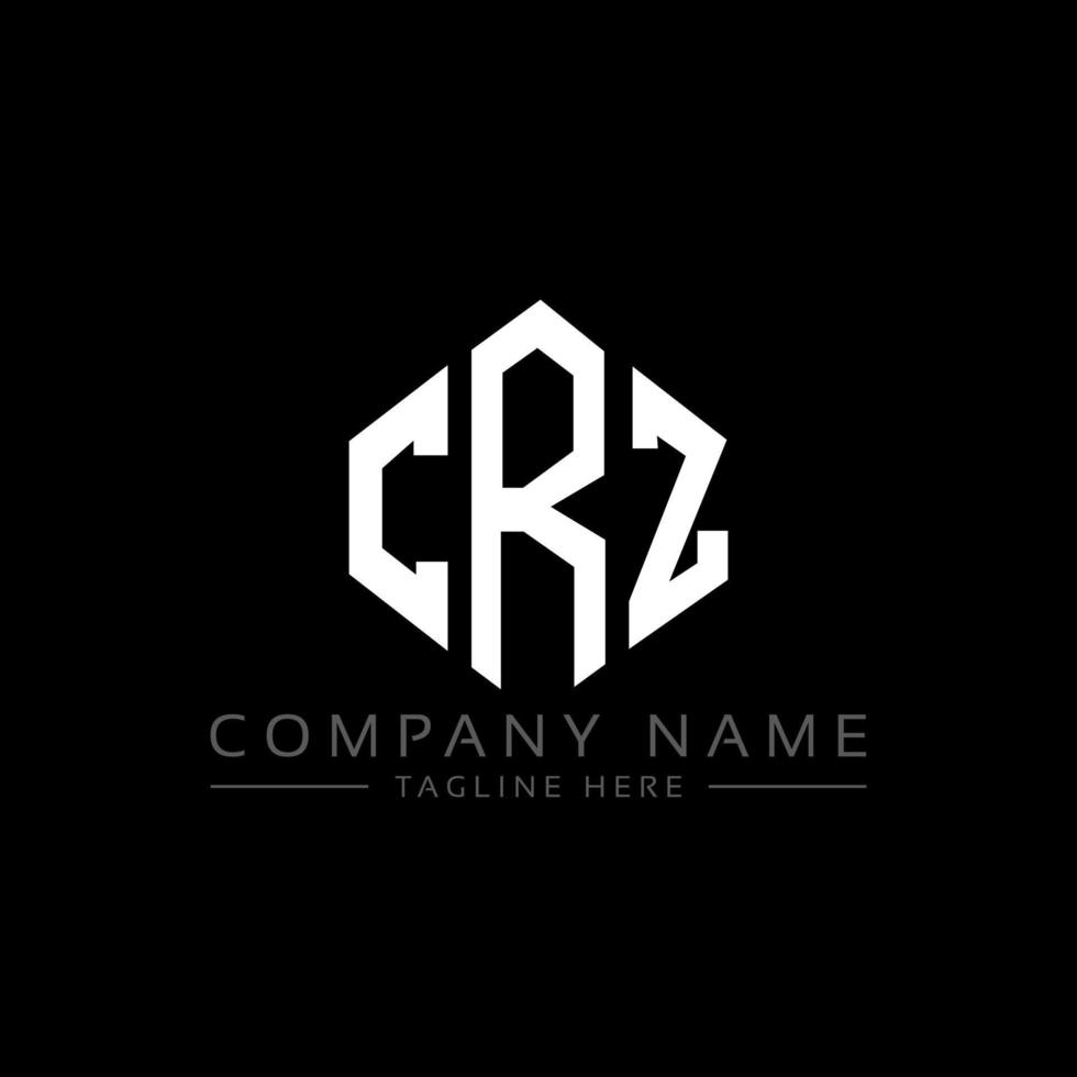 diseño de logotipo de letra crz con forma de polígono. diseño de logotipo en forma de cubo y polígono crz. crz hexágono vector logo plantilla colores blanco y negro. monograma crz, logotipo empresarial y inmobiliario.