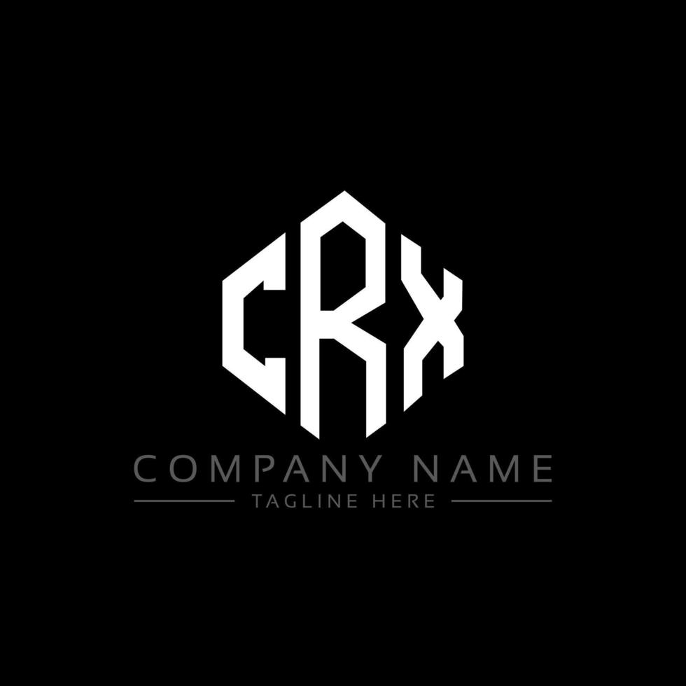 CRX letter logo design with polygon shape. CRX polygon and cube shape logo design. CRX hexagon vector logo template white and black colors. CRX monogram, business and real estate logo.