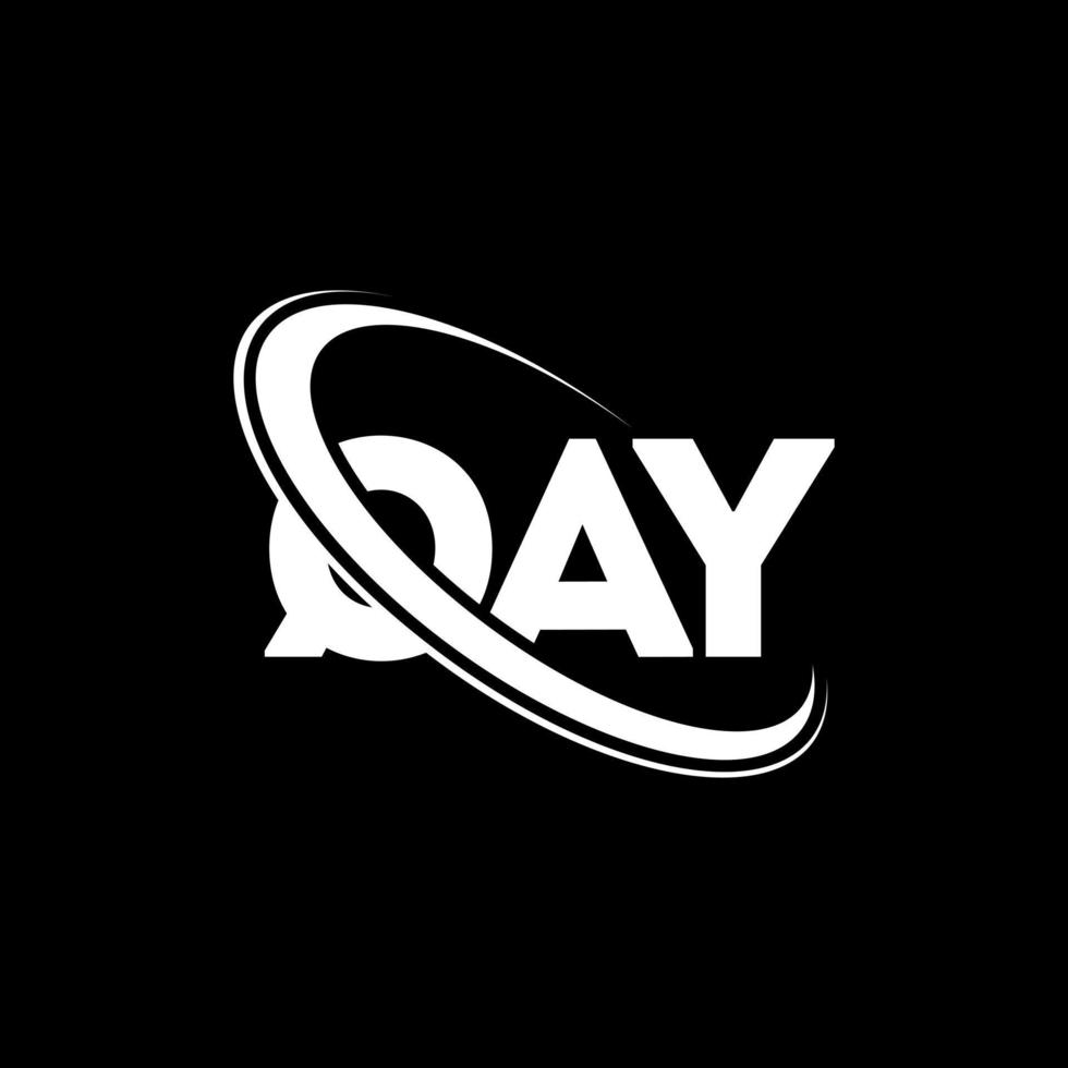 logotipo qay. qay letra. diseño del logotipo de la letra qay. logotipo qay de iniciales vinculado con círculo y logotipo de monograma en mayúsculas. tipografía qay para tecnología, negocios y marca inmobiliaria. vector