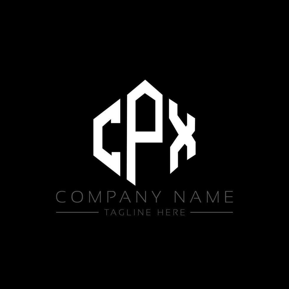 CPX letter logo design with polygon shape. CPX polygon and cube shape logo design. CPX hexagon vector logo template white and black colors. CPX monogram, business and real estate logo.