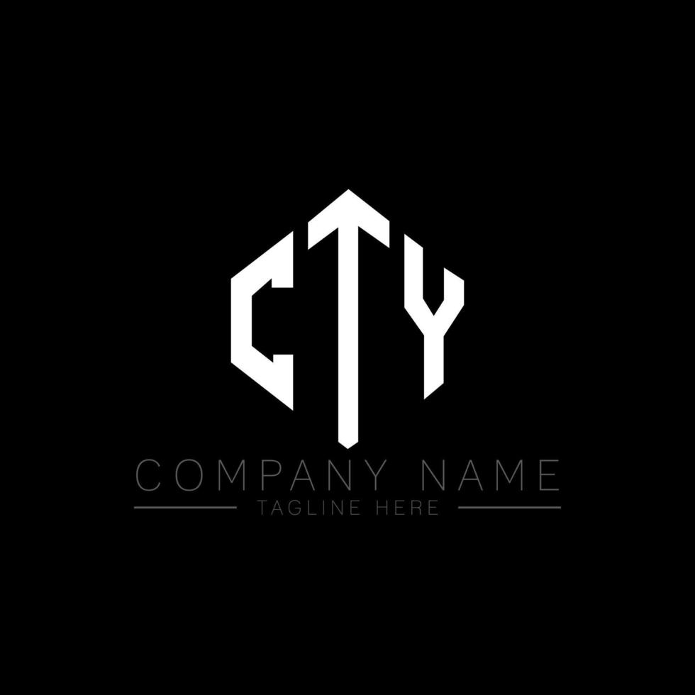 CTY letter logo design with polygon shape. CTY polygon and cube shape logo design. CTY hexagon vector logo template white and black colors. CTY monogram, business and real estate logo.