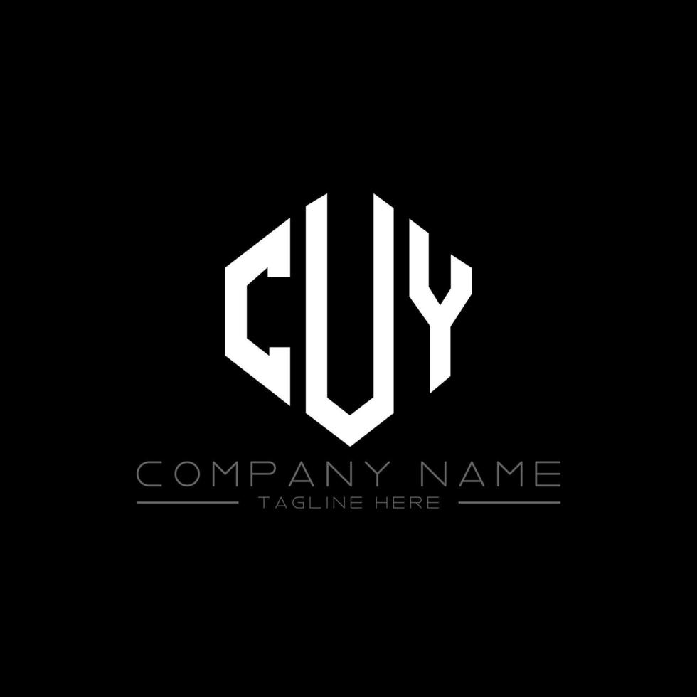 CUY letter logo design with polygon shape. CUY polygon and cube shape logo design. CUY hexagon vector logo template white and black colors. CUY monogram, business and real estate logo.