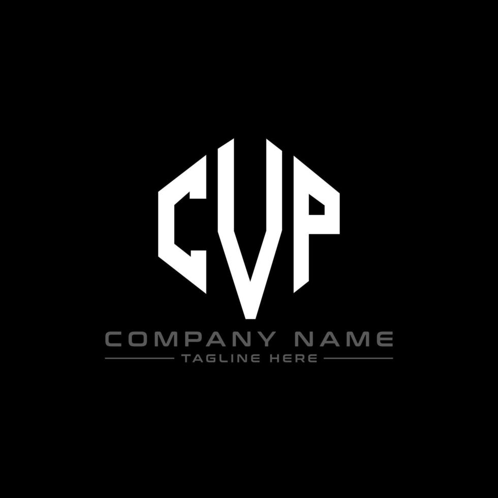 CVP letter logo design with polygon shape. CVP polygon and cube shape logo design. CVP hexagon vector logo template white and black colors. CVP monogram, business and real estate logo.