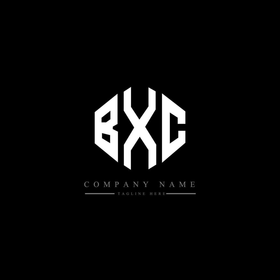 BXC letter logo design with polygon shape. BXC polygon and cube shape logo design. BXC hexagon vector logo template white and black colors. BXC monogram, business and real estate logo.