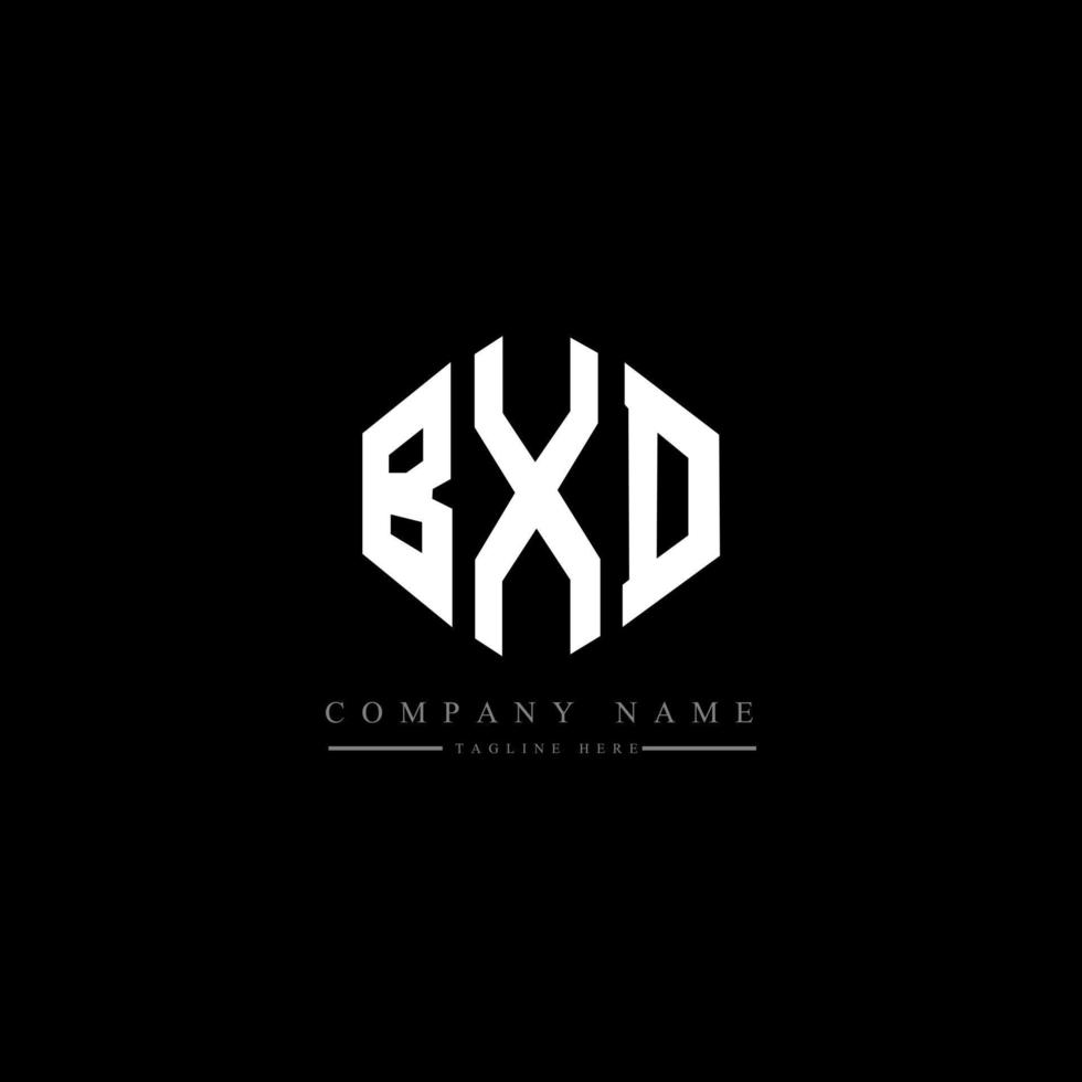 BXD letter logo design with polygon shape. BXD polygon and cube shape logo design. BXD hexagon vector logo template white and black colors. BXD monogram, business and real estate logo.