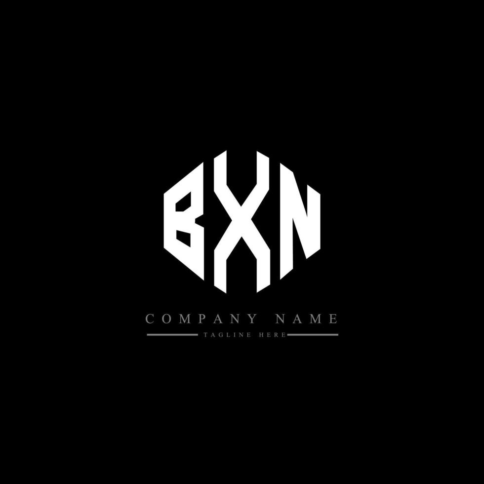 BXN letter logo design with polygon shape. BXN polygon and cube shape logo design. BXN hexagon vector logo template white and black colors. BXN monogram, business and real estate logo.