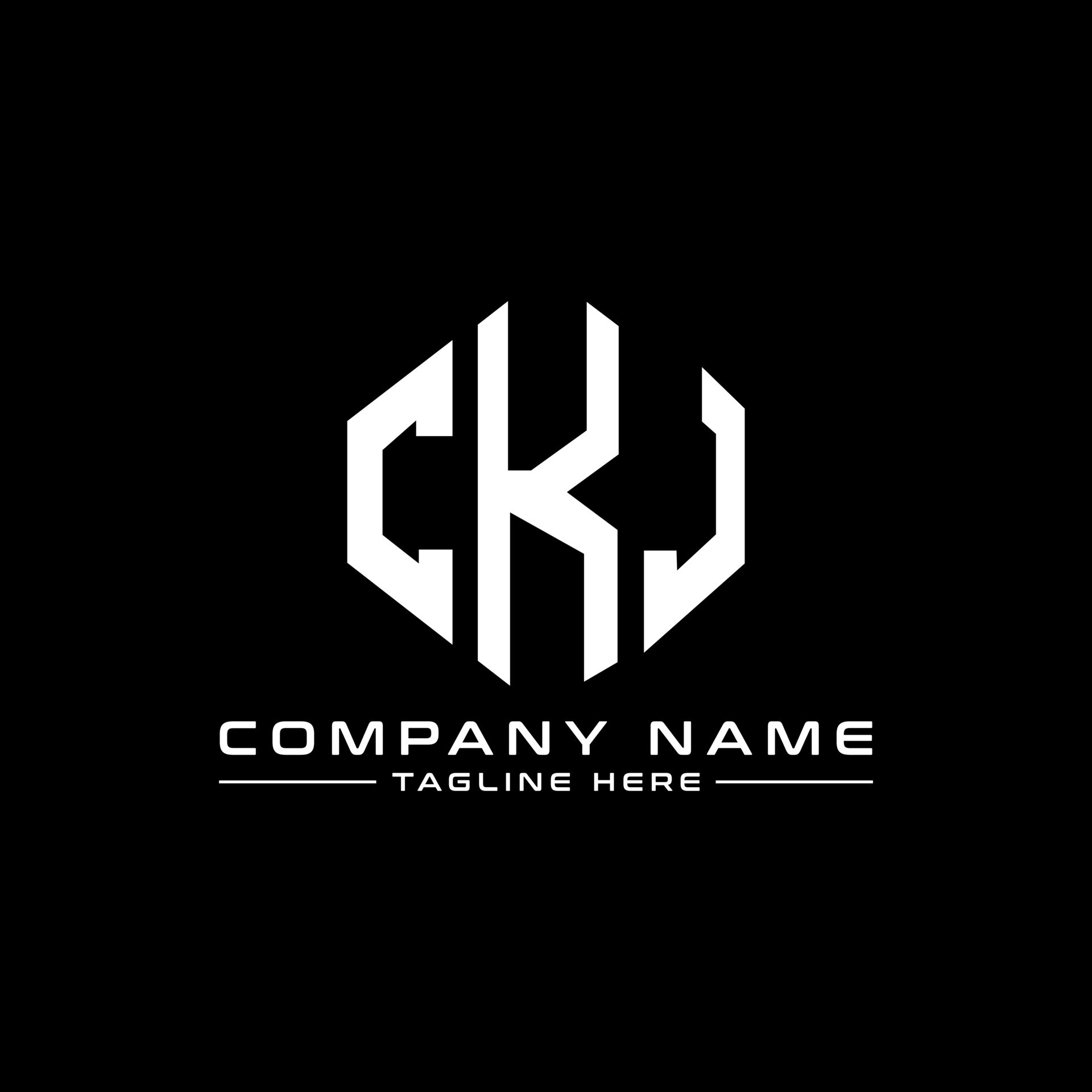 CKJ letter logo design with polygon shape. CKJ polygon and cube shape ...