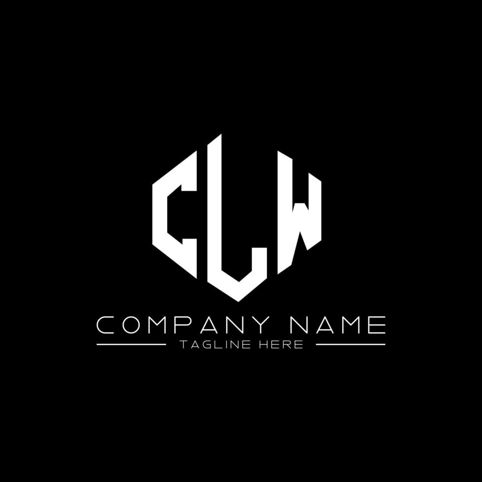 diseño de logotipo de letra clw con forma de polígono. clw polígono y diseño de logotipo en forma de cubo. clw hexágono vector logo plantilla colores blanco y negro. monograma clw, logotipo comercial e inmobiliario.