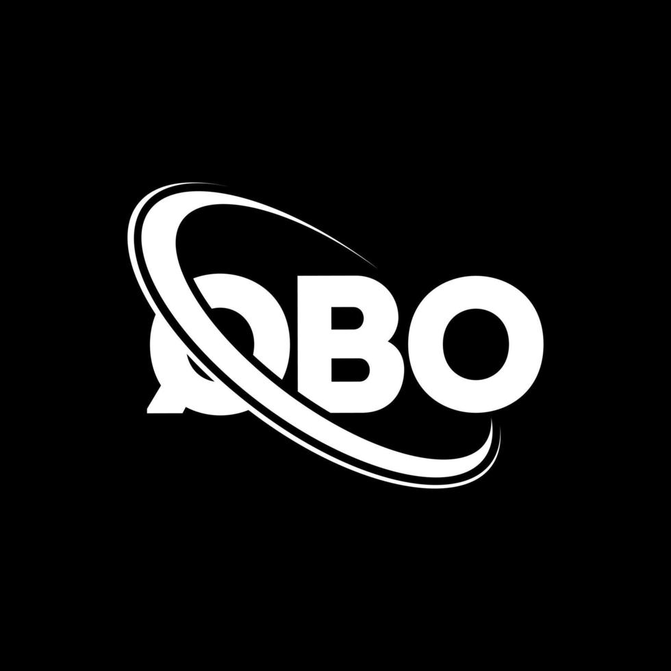logotipo de qbo. letra qbo. diseño del logotipo de la letra qbo. Iniciales del logotipo de qbo vinculado con un círculo y un logotipo de monograma en mayúsculas. tipografía qbo para tecnología, negocios y marca inmobiliaria. vector