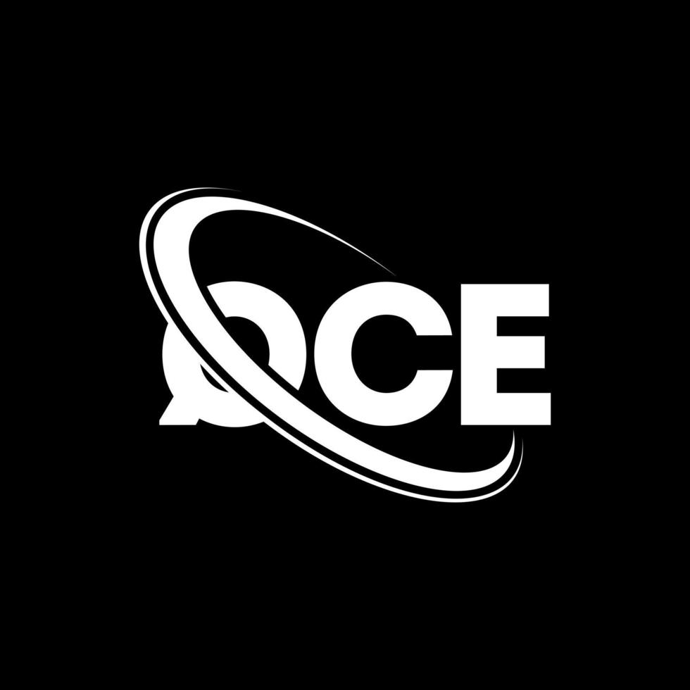 logotipo qce. carta qce. diseño del logotipo de la letra qce. logotipo de qce de iniciales vinculado con círculo y logotipo de monograma en mayúsculas. tipografía qce para tecnología, negocios y marca inmobiliaria. vector