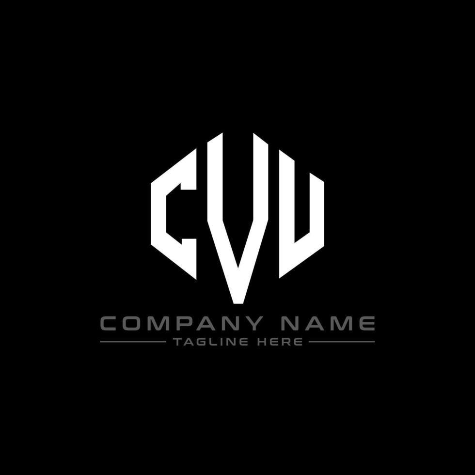 diseño de logotipo de letra cvu con forma de polígono. cvu polígono y diseño de logotipo en forma de cubo. cvu hexágono vector logo plantilla colores blanco y negro. monograma cvu, logotipo empresarial y inmobiliario.