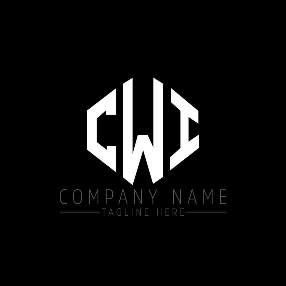 CWI letter logo design with polygon shape. CWI polygon and cube shape logo design. CWI hexagon vector logo template white and black colors. CWI monogram, business and real estate logo.