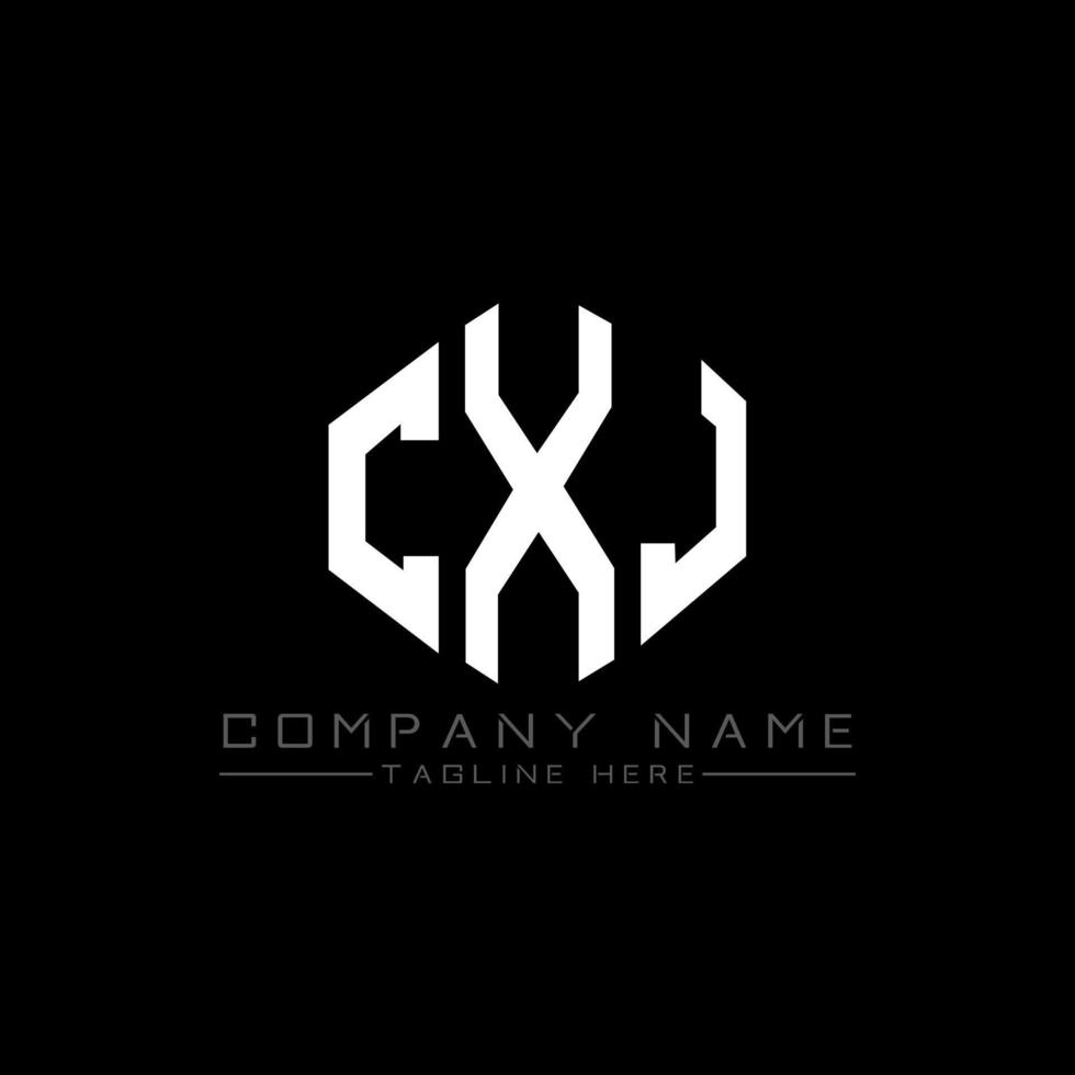 CXJ letter logo design with polygon shape. CXJ polygon and cube shape logo design. CXJ hexagon vector logo template white and black colors. CXJ monogram, business and real estate logo.