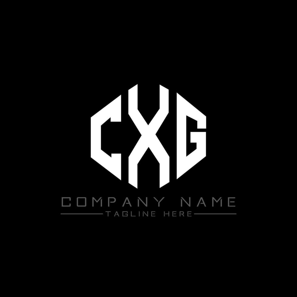 CXG letter logo design with polygon shape. CXG polygon and cube shape logo design. CXG hexagon vector logo template white and black colors. CXG monogram, business and real estate logo.