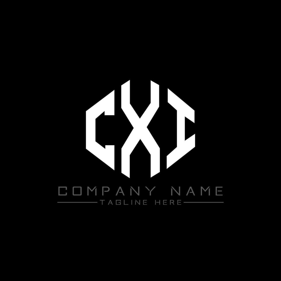 CXI letter logo design with polygon shape. CXI polygon and cube shape logo design. CXI hexagon vector logo template white and black colors. CXI monogram, business and real estate logo.