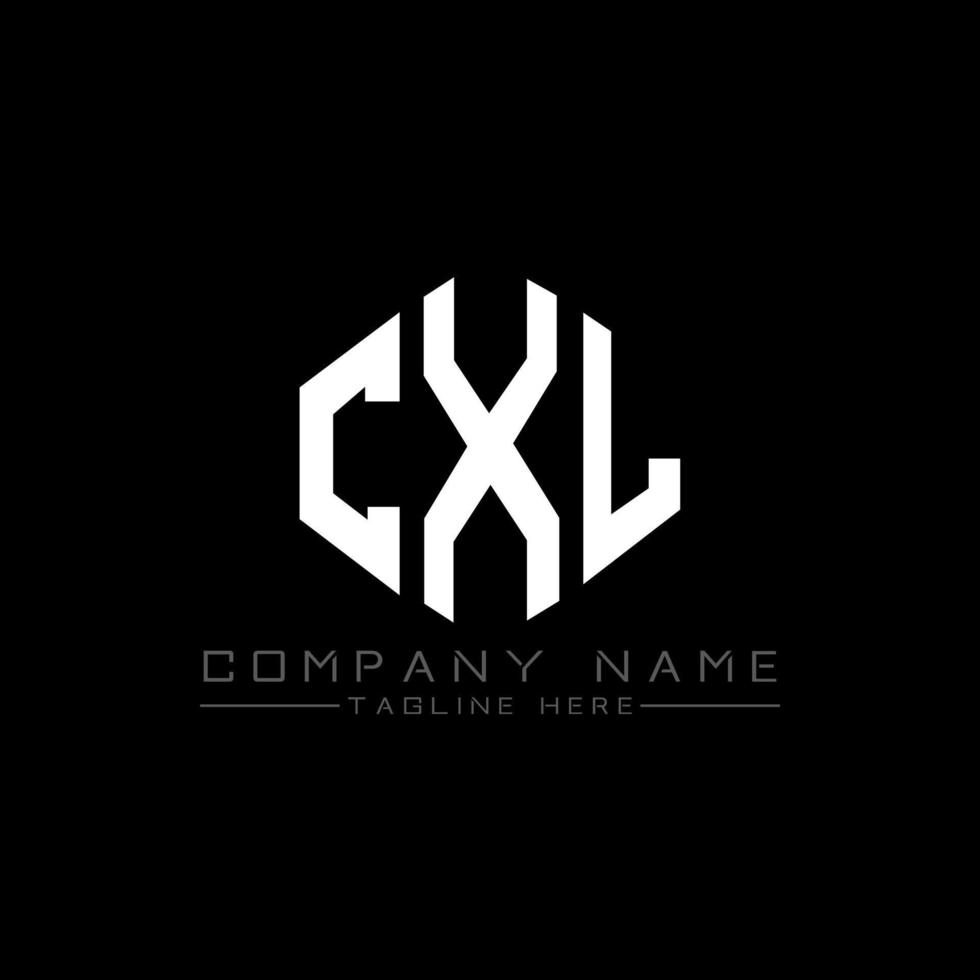 CXL letter logo design with polygon shape. CXL polygon and cube shape logo design. CXL hexagon vector logo template white and black colors. CXL monogram, business and real estate logo.