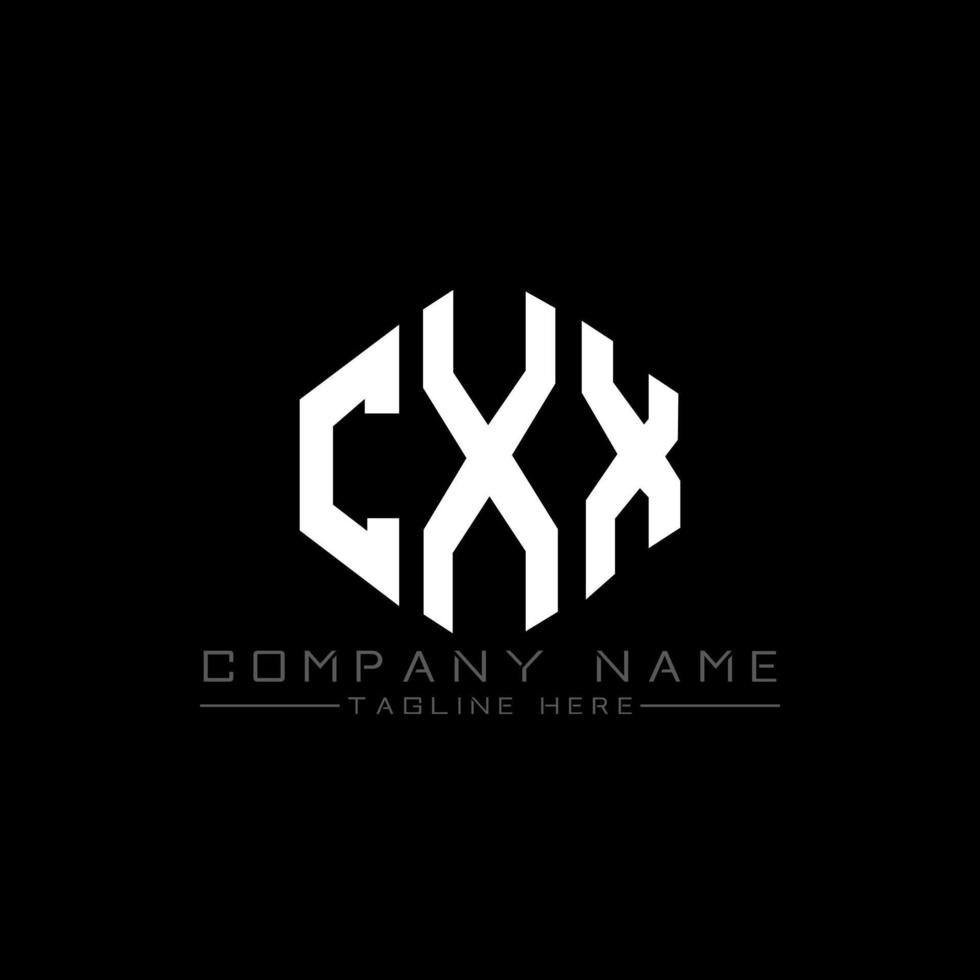 CXX letter logo design with polygon shape. CXX polygon and cube shape logo design. CXX hexagon vector logo template white and black colors. CXX monogram, business and real estate logo.