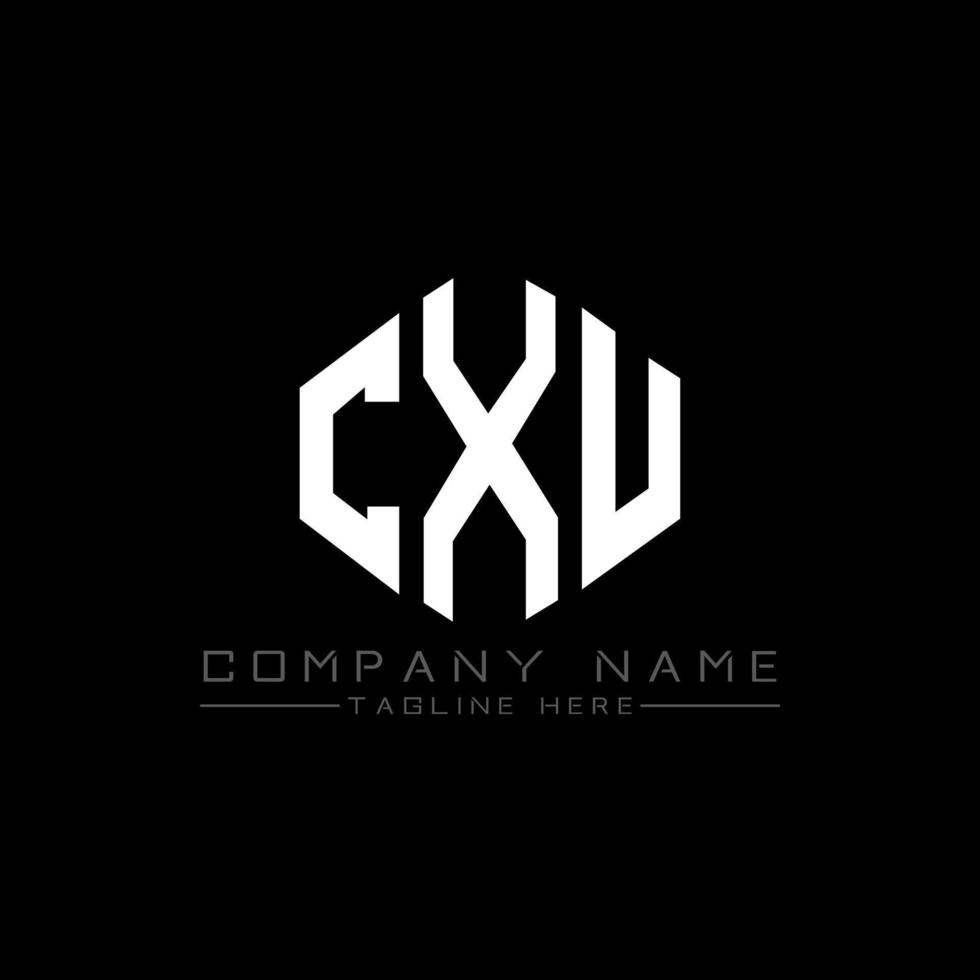CXU letter logo design with polygon shape. CXU polygon and cube shape logo design. CXU hexagon vector logo template white and black colors. CXU monogram, business and real estate logo.